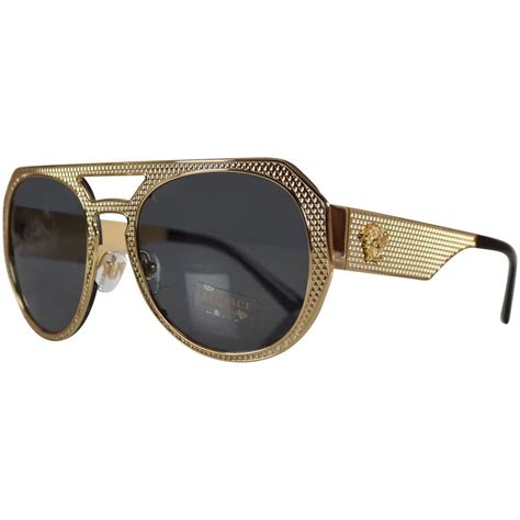 versace gold-tone aviator frame sunglasses|Versace sunglasses aviator style.